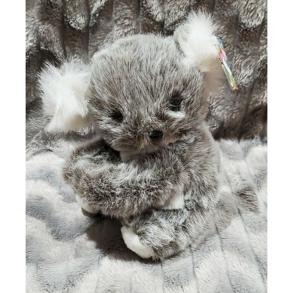 Nanco Gray Realistic Koala Hanging Grip Hands Plush Stuffed Toy 8" NWT
